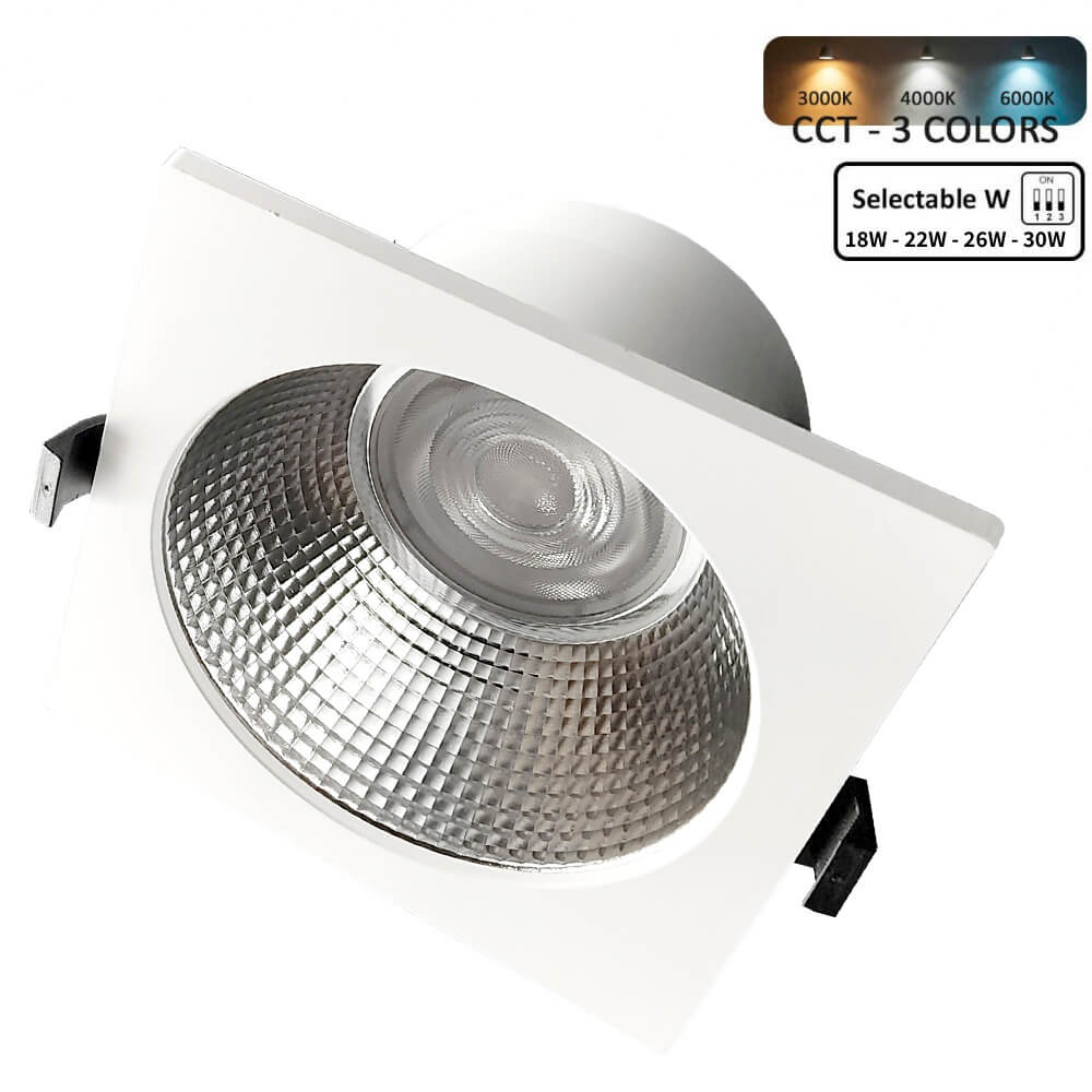 Foco-Downlight-LED-Cuadrado-30W-GXtronic-_-3CCT-_-CRI92-_-IP65-_-Corte-O145mm-1